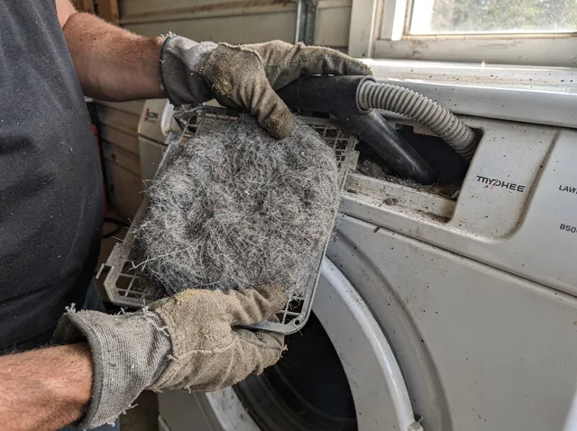 Cleaning Dryer Lint Trap in Fontana, CA