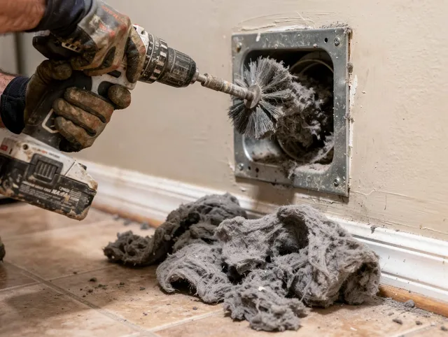 Certified El Sobrante Dryer Vent Cleaning technician performing dryer vent cleaning in El Sobrante